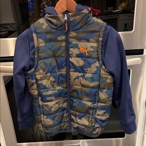 Puma Camouflage Vest with Navy Sleeves